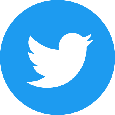 Twitter social icons circle blue